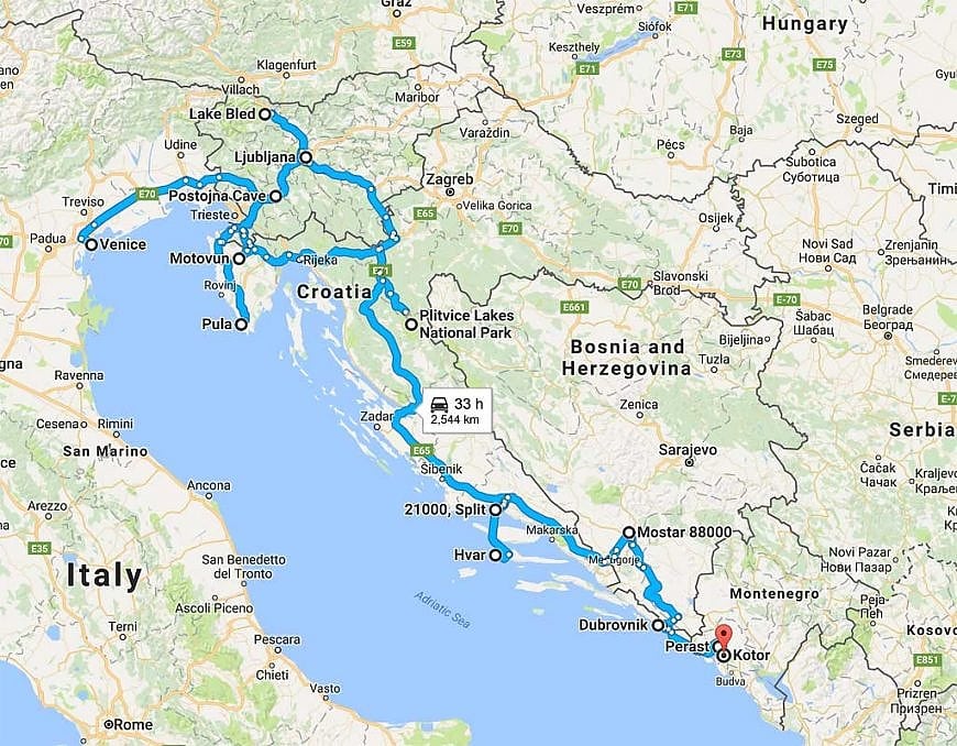 5 стран, 4000 километров и 12 дней. Вояж по Словении, Хорватии, Черногории, Боснии, Италии