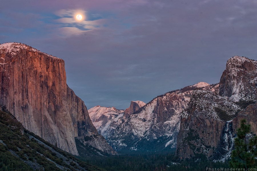 Восход луны над долиной Йосемити | Moon Rise, Yosemite Valley